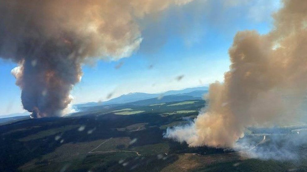 Wildfires were also spotted in Central Okanagan, British Columbia. 