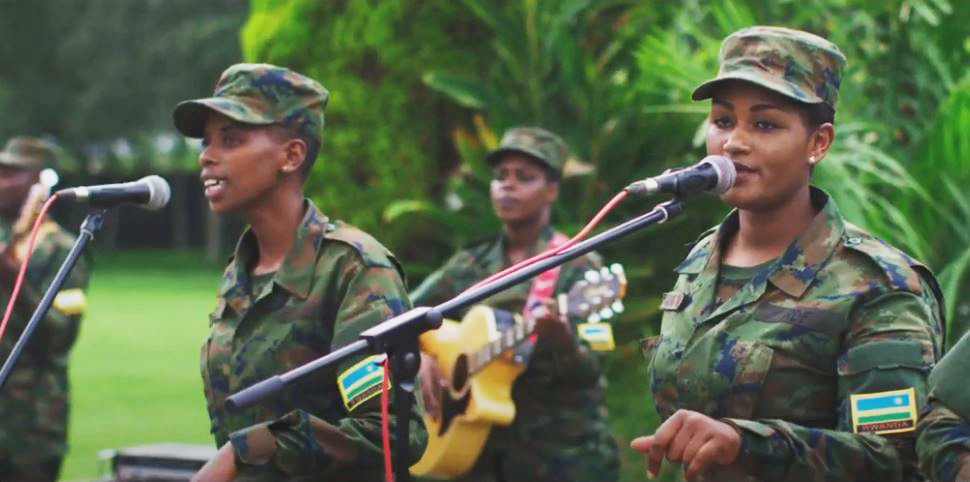 Rwanda Defence Force Military Band during the performance .The band is set to entertain music lovers on the second day of the Iwacu Muzika Festival 2021. (File)
