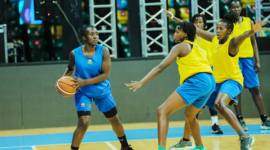 National basketball women team during a training session at Kigali Arena. The womenu2019s Afrobasket qualifiers (Zone V) get underway at the Kigali Arena on July 12. 