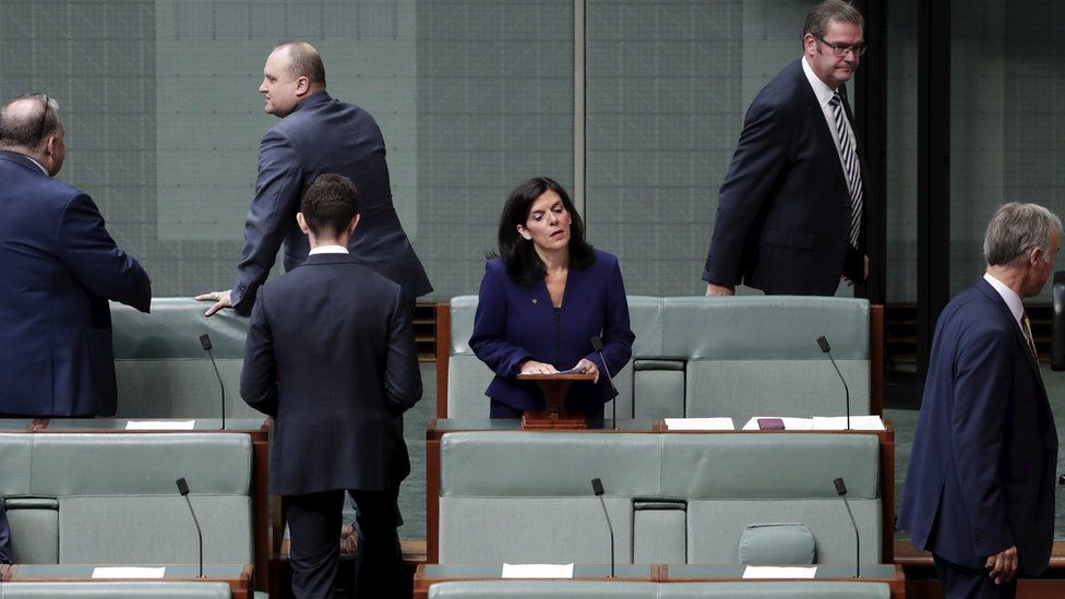 Julia Bank telling parliament in 2018 that she was quitting the Liberal party prompted government colleagues to leave. 