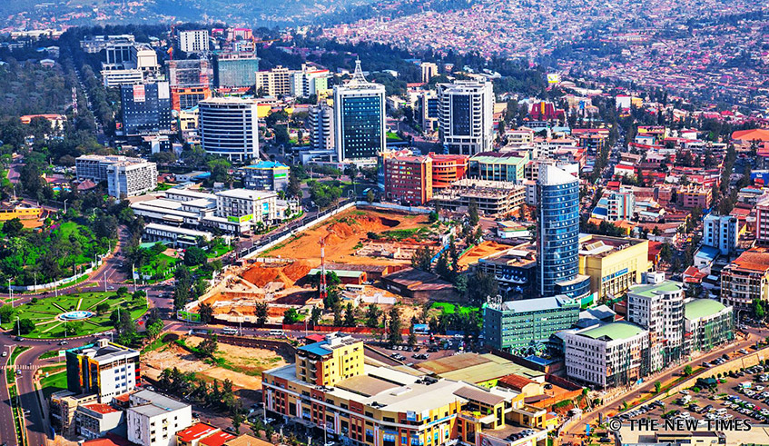 An aerial view of Kigali Central Business District and its environs. / Photo: File.