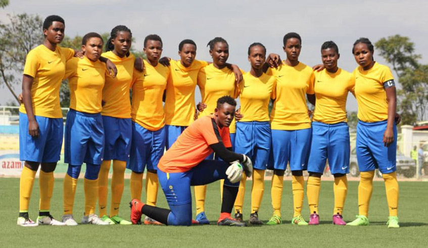 AS Kigali women football team pose before a league match against Scandinavia FC. It is not yet clear when the women football league will commence. / Photo: File.