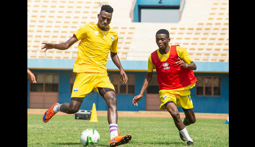 Bonheur Mugisha during a training session for the national U-23 team recently. / Photo: Courtesy.