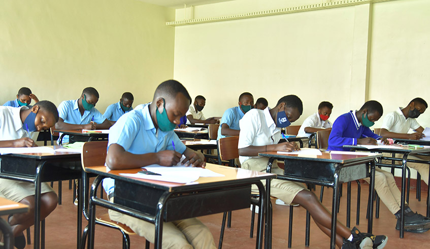 Candidates sit national examinations at St Joseph Integrated Technical College in Nyamirambo on Tuesday, July 20. / Photo: Courtesy.