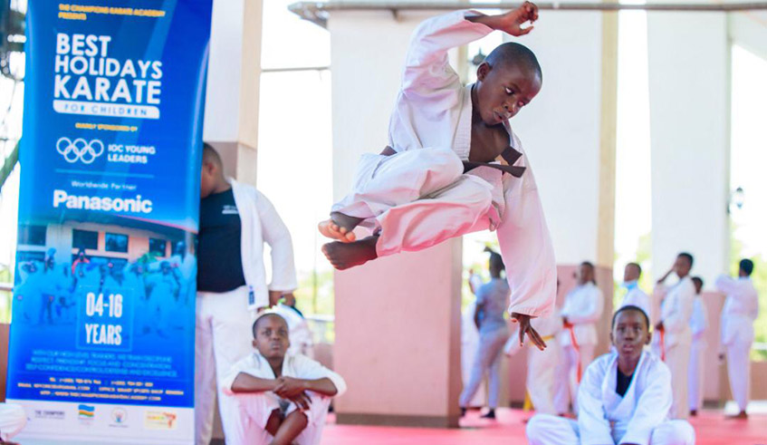 Aimable Nshuti Nayigiziki, a brown belt holder, began karate training at the age of three. / Courtesy