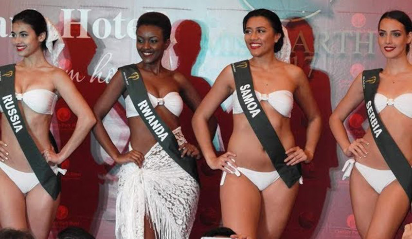 Honorine Uwase Hirwa during the Miss Earth pageant in 2017. Photo/ Net