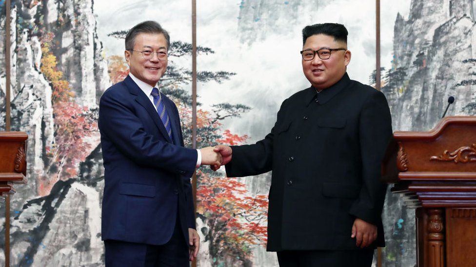 Seoul's presidential office says the leaders of both Koreas are exchanging letters.