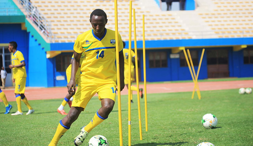 Andrew Buteera during a past national football team training session at Amahoro National Stadium. The 27-year-old joined AS Kigali last week on loan. / Photo: Sam Ngendahimana.