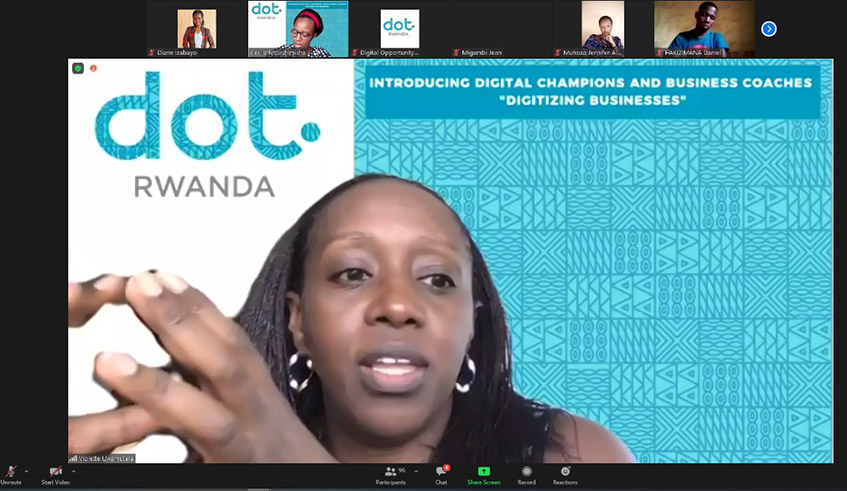 Violette Uwamutara, Regional Advisor, Africa and DOT Rwanda Country Director, speaks during the virtual event on July 23. / Photo: Courtesy.