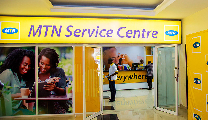 A service centre at the MTN Rwanda headquarters in Nyarutarama, Kigali. The telco is acquiring Rwf64 billion in a loan syndicated by 10 Rwandan banks to raise the cost of the licence. / Photo: File.