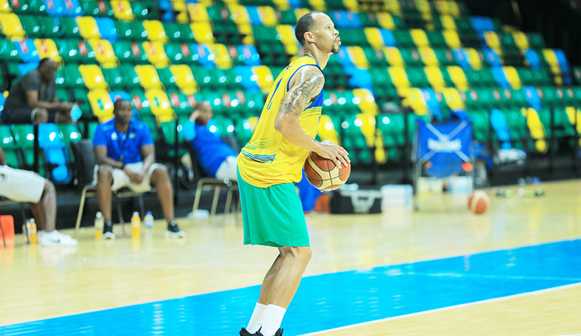 US-based Kenneth Gasana has joined the national teamu2019s training camp ahead of the 2021 menu2019s African Basketball Championship. / Photo: Dan Nsengiyumva.