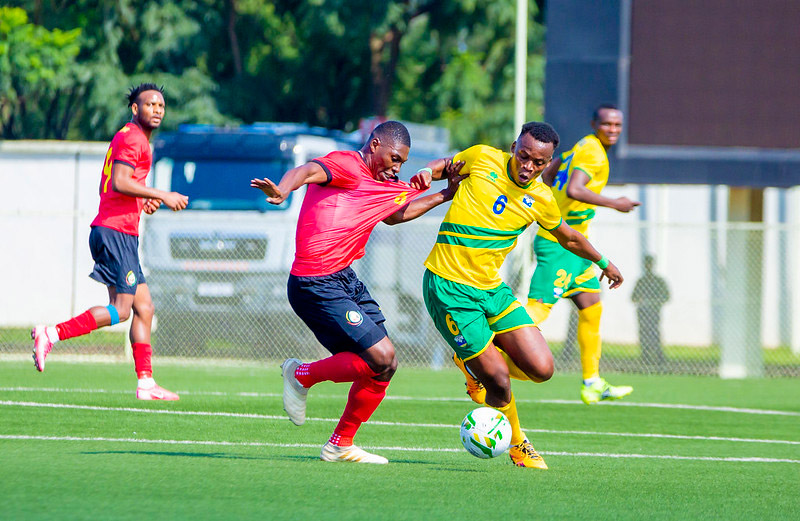 Steve Rubanguka (#6) made his national team appearance against Mozambique in the Africa Cup of Nations qualifiers in March this year. Rwanda beat Mozambique 1-0 at Kigali Stadium. / Photo: Courtesy.