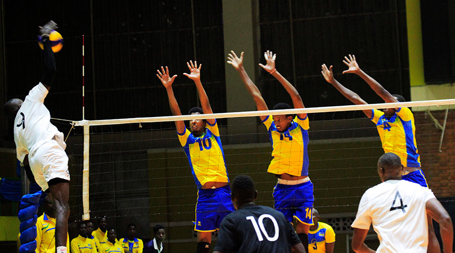 The national Volleyball team during a past match against Kenya at Amahoro Stadium. 21 countries will take part in the forthcoming men and womenu2019s 2021 CAVB Volleyball Nationu2019s Championships set for Kigali from September 5-20. 