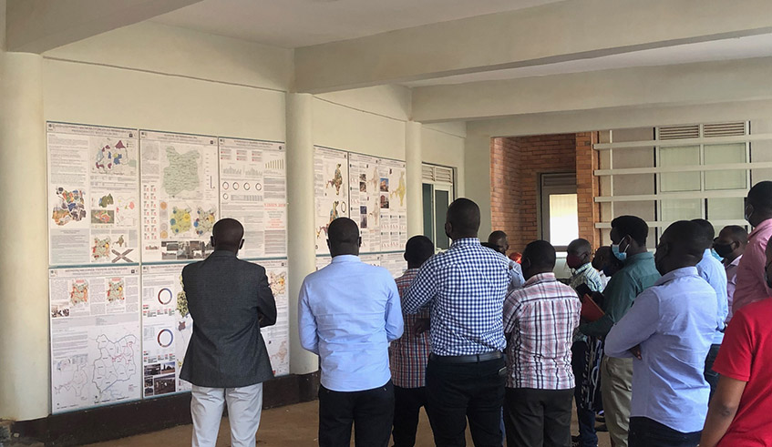Officials during the launch of the new master plan for Rwamagana Satellite City.