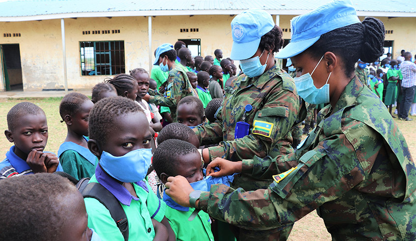 RDF female Peacekeepers serving under MINUSCA in Central African Republic (CAR). / Photos: Courtesy.