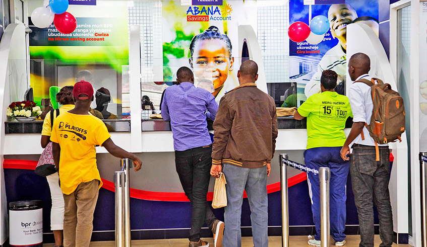 Customers are served at BPR Nyabugogo Branch in 2019. The bank has introduced multiple saving products including some tailor made for children under the age of 18. / Photo: File.