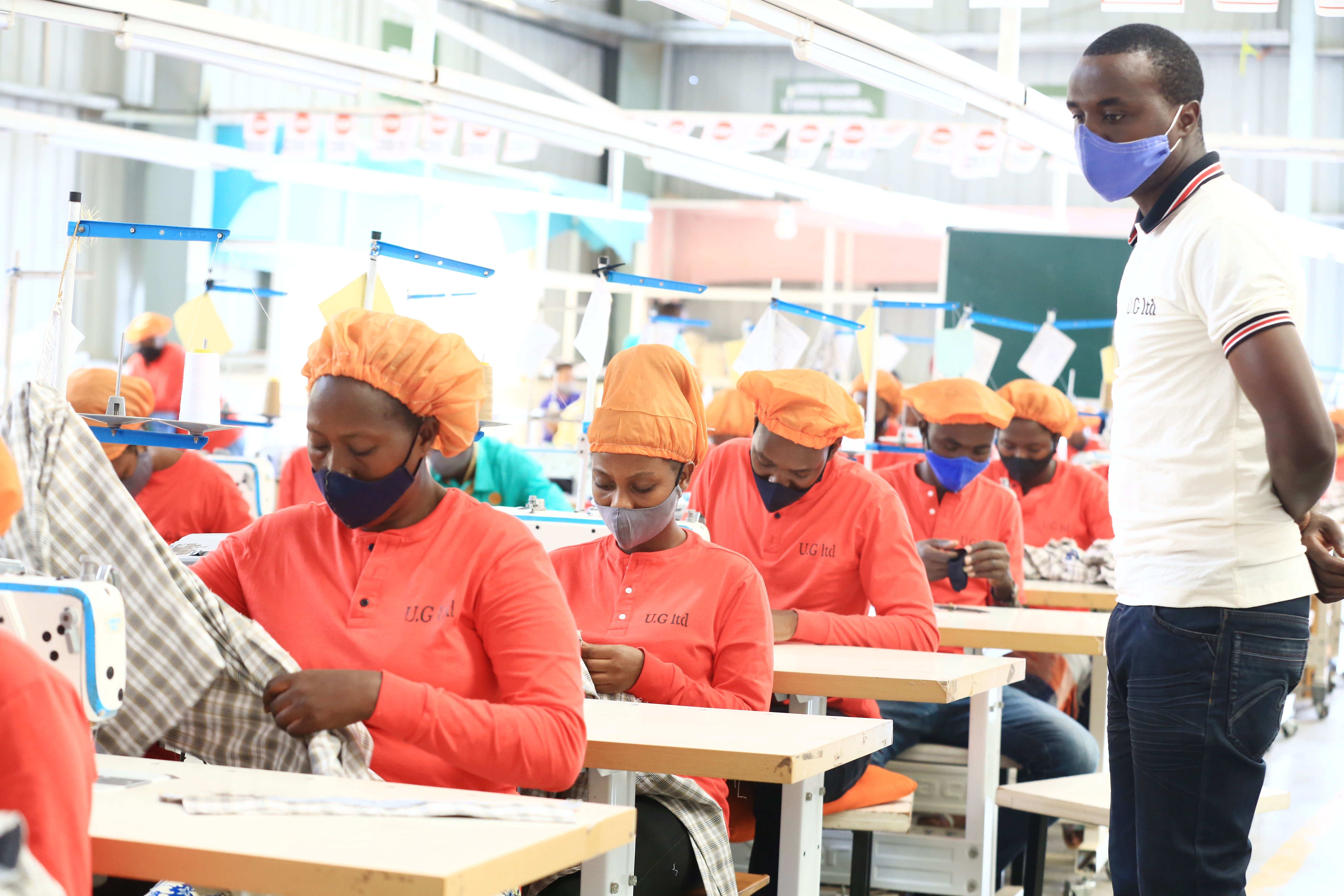 Youth work at garment factory at Kigali Special Economic Zone onJune 22, 2021 .Photo by Sam Ngendahimana