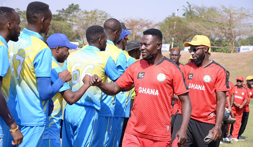 Rwanda won the opening match by one wicket, before Ghana responded with a two-wicket victory in the second match at Gahanga Cricket Stadium. / Photo: Courtesy.
