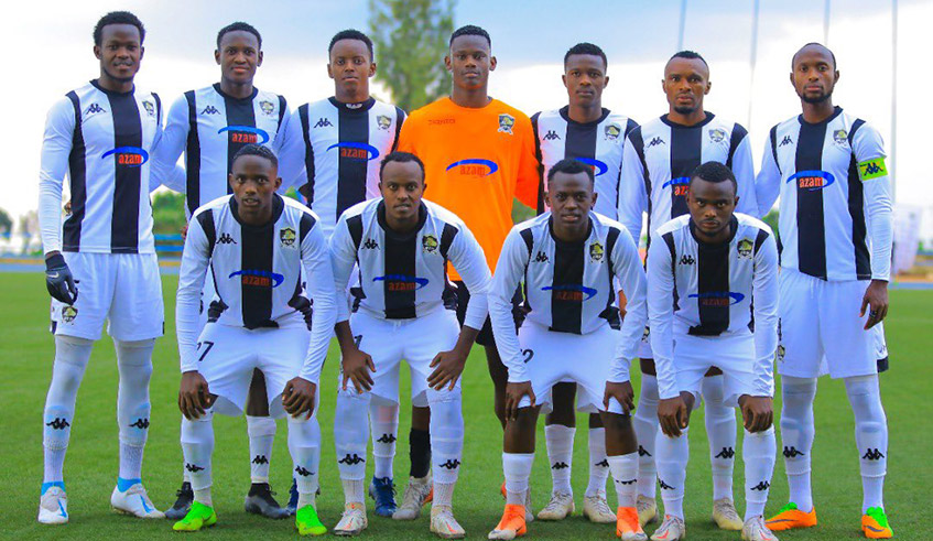 APR FC players pose for a group photo in July before a league match. The army side has started training ahead of their CAF champions league campaign that kicks off next month. / Photo: Courtesy.