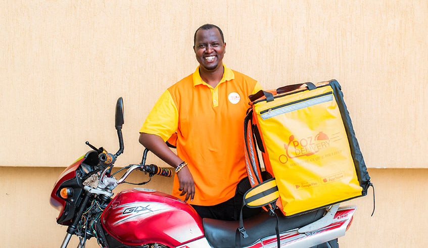 Murenzi, the founder of Pozo Delivery encourages entrepreneurs in delivery services to be resilient. / Net photo.