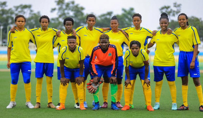 AS Kigali women football team pose for a group photo before a past match. The team is set to start training ahead of the new season slated for November 1. Photo: File.