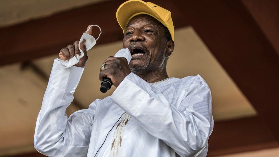 Alpha Condu00e9, pictured in 2020, has been detained by coup leaders. 