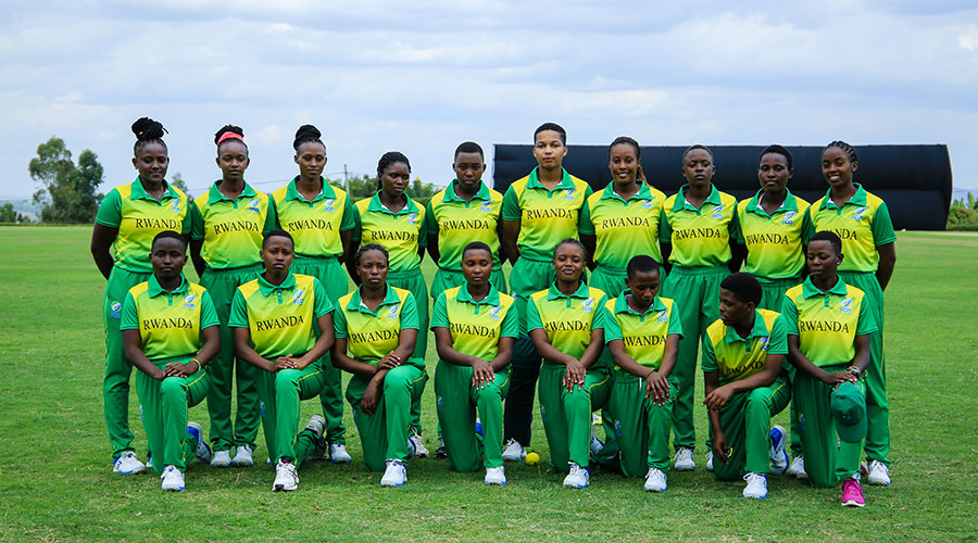 The national women national cricket team poses for a group photo before a previous match. The team won their second tie against Eswatini to keep their unbeaten run in the ongoing ICC Womenu2019s T20 World Cup Qualifiers taking place in Gaborone, Botswana. 