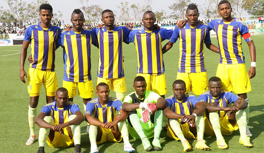 Amagaju FC line-up before the match against Rayon Sports at Kigali Stadium in 2020. / File.