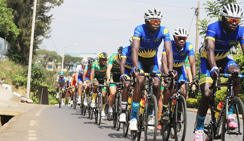 Cyclists ride in Kigali during the African Road Race Championships in 2018. Rwanda is in pole position to win the race to host the 2025 World Road Championships. / Photo: Sam Ngendahimana.