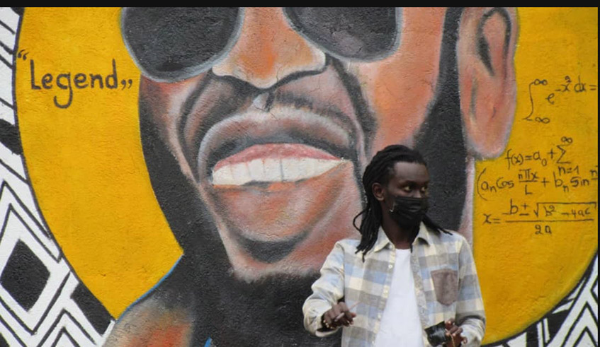 Abdul Rwigema painted a mural of Jay Polly to keep his legacy.  Photo / Courtesy 