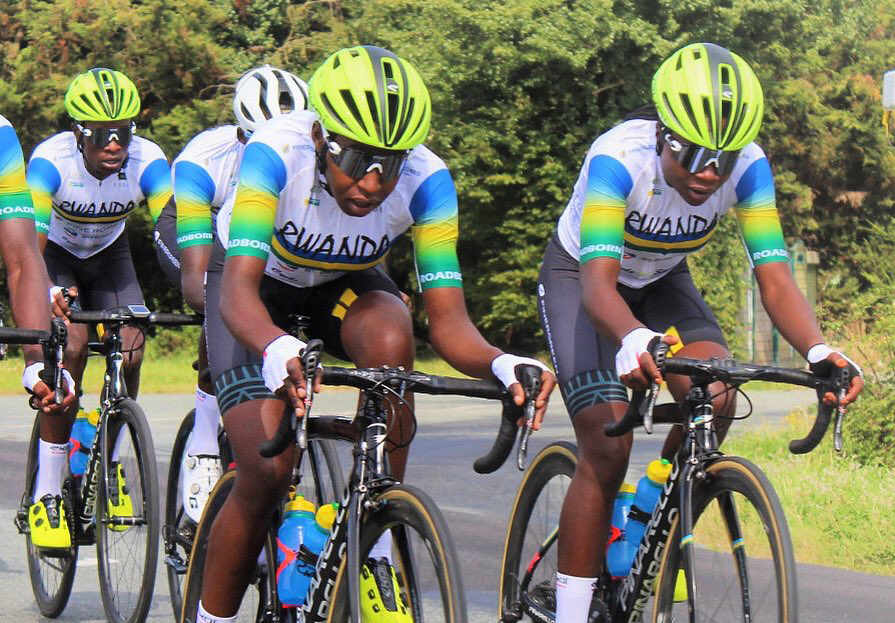 Team Rwanda riders during a training session in Belgium ahead  the much anticipated 2021 UCI Road World Championship slated from September 19-26 (Courtesy)