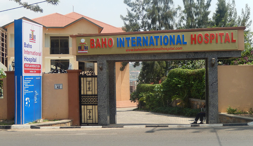 The main entrance of Baho International Hospital, a private facility based in Kigali that temporarily closed last week. / Photo: File.