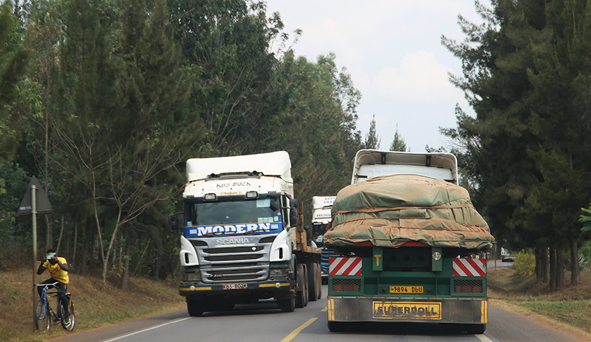 Cross border trucks transport goods from Dar-Es Salaam to Kigali. / Craish Bahizi