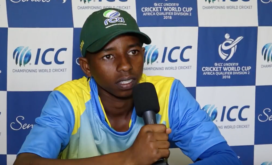 Didier Ndikubwimana, the national cricket team captain speaks during a recent press conference. 