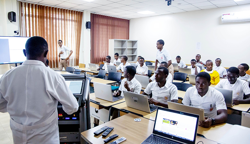 Students during IT class in a smart classroom at College St Andre Nyamirambo. / Photo: Dan Nsengiyumva.