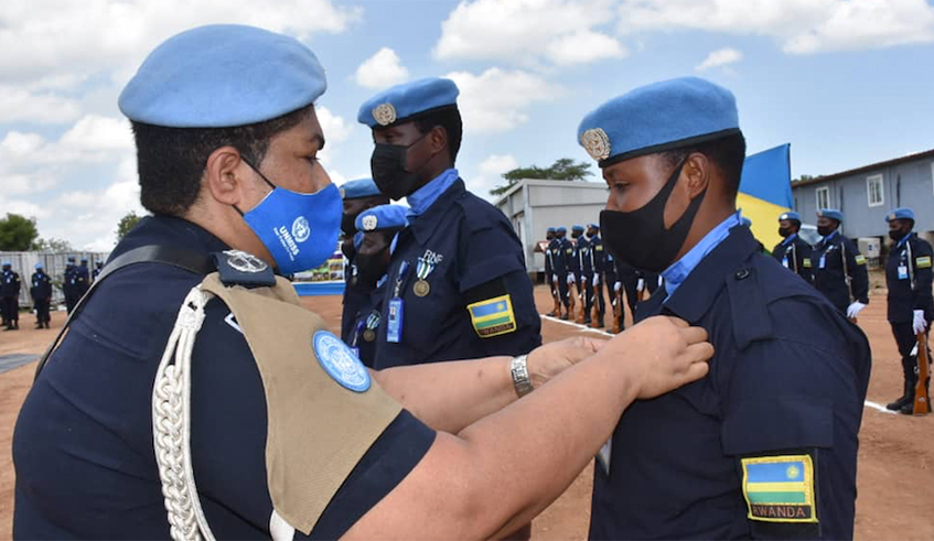 The decorated include 158 officers of Rwanda Formed Police Three (RWAFPU-3), which was deployed in Juba in November last year, and 23 Individual Police Officers (IPOs) . / Courtesy photos