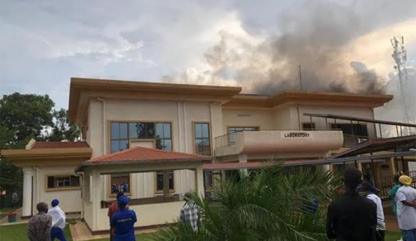 A view of Kibagabaga Hospital's laboratory under fire on October 6 . / Courtesy