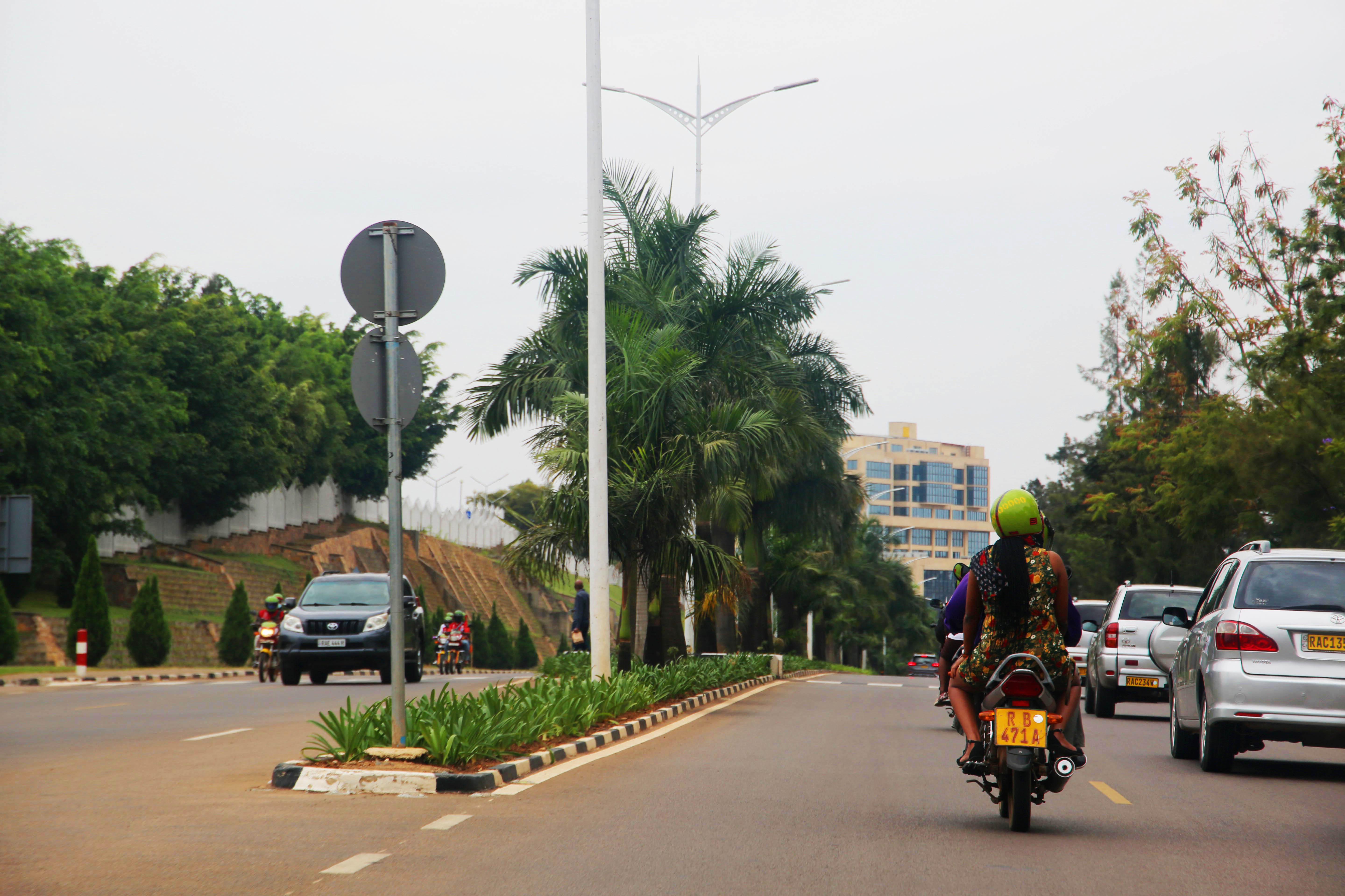 A view of city centre to Kigali International Airport road that will soon be used to pilot the Bus Rapid Transit (BRT) system as a way of reducing traffic congestion. 