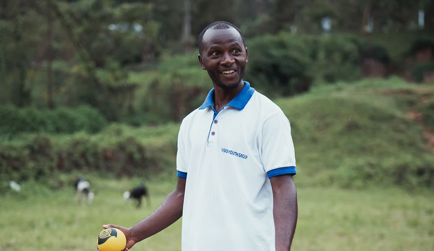 Eric Kamanzi is one of the best local players of Spike-ball. / Courtesy