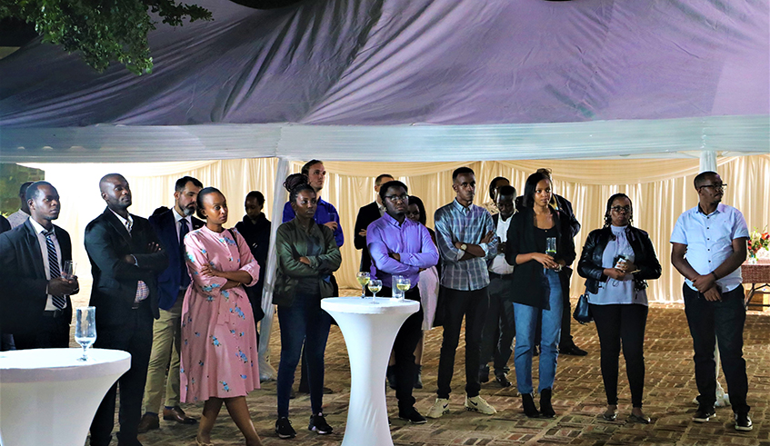 Youths follow the United Kingdomu2019s High Commissioner to Rwanda, Omar Daair's remarks. / Craish Bahizi