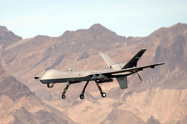 US Central Command Spokesman Major John Rigsbee said the strike in Syria was carried out using an MQ-9 aircraft. 