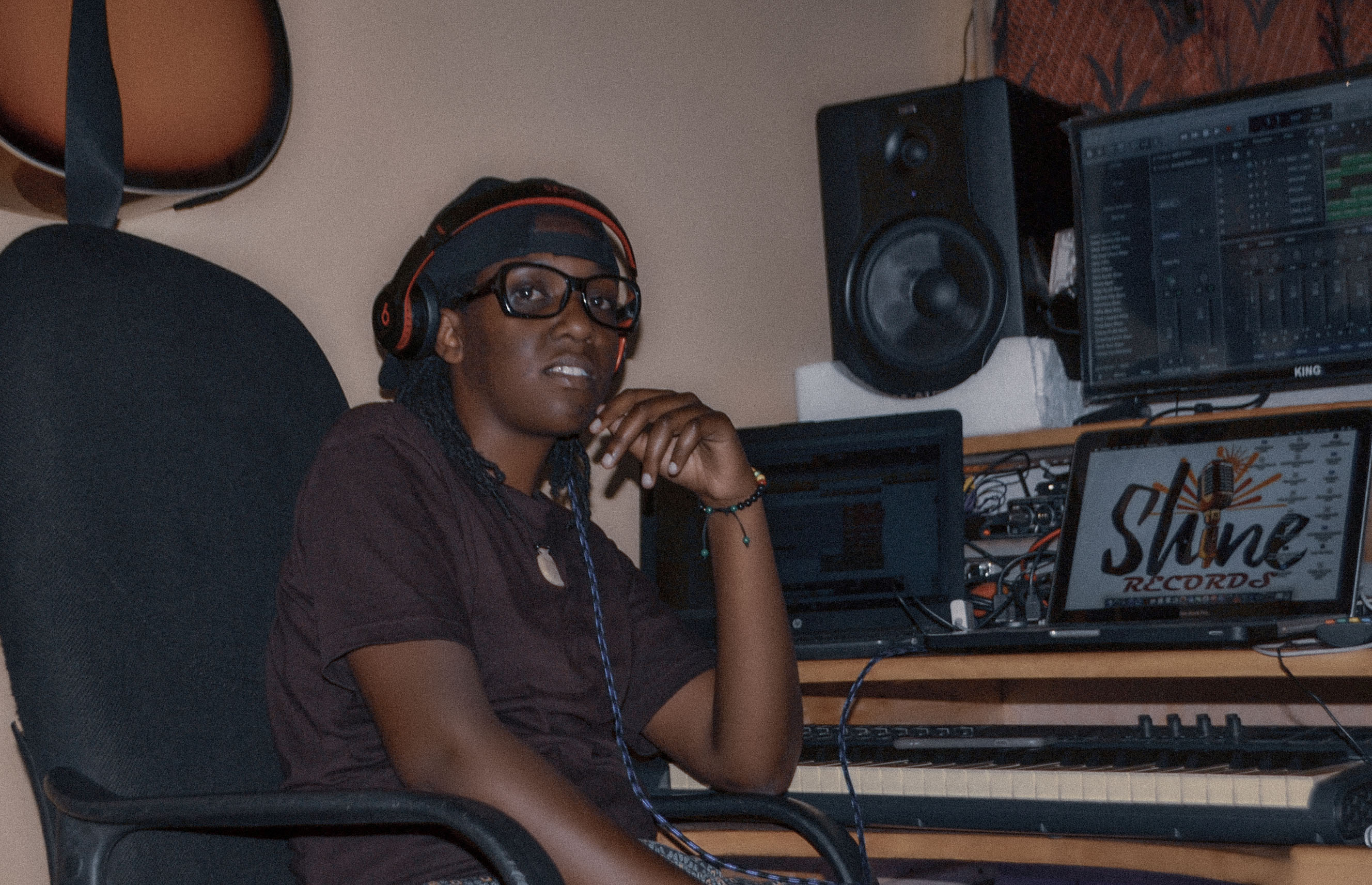 Producer Grace Touch in her studio. 