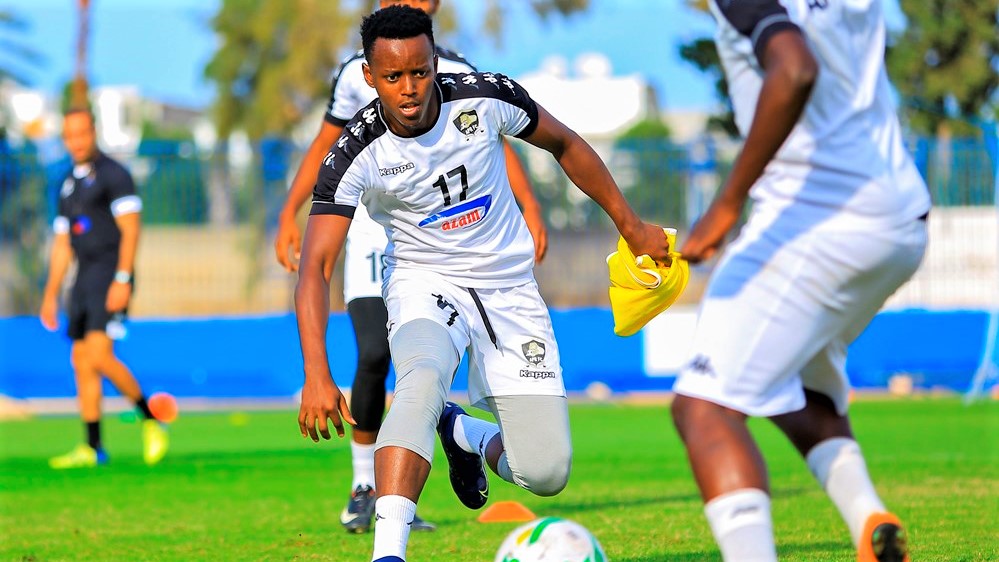 Innocent Nshuti (#17), seen here in training onThursday, was offered a rare starting chance as APR lost 4-0 to Etoile du Sahel in Tunisia on Saturday, October 23. 