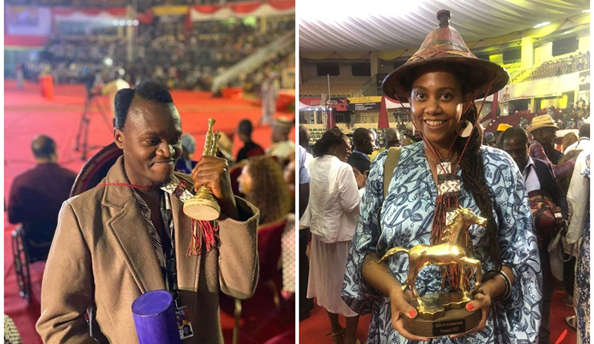 Mutiganda wa Nkunda (left) and Gahigiri Kantarama are among the three Rwandans who won awards for their films. / Courtesy photos.