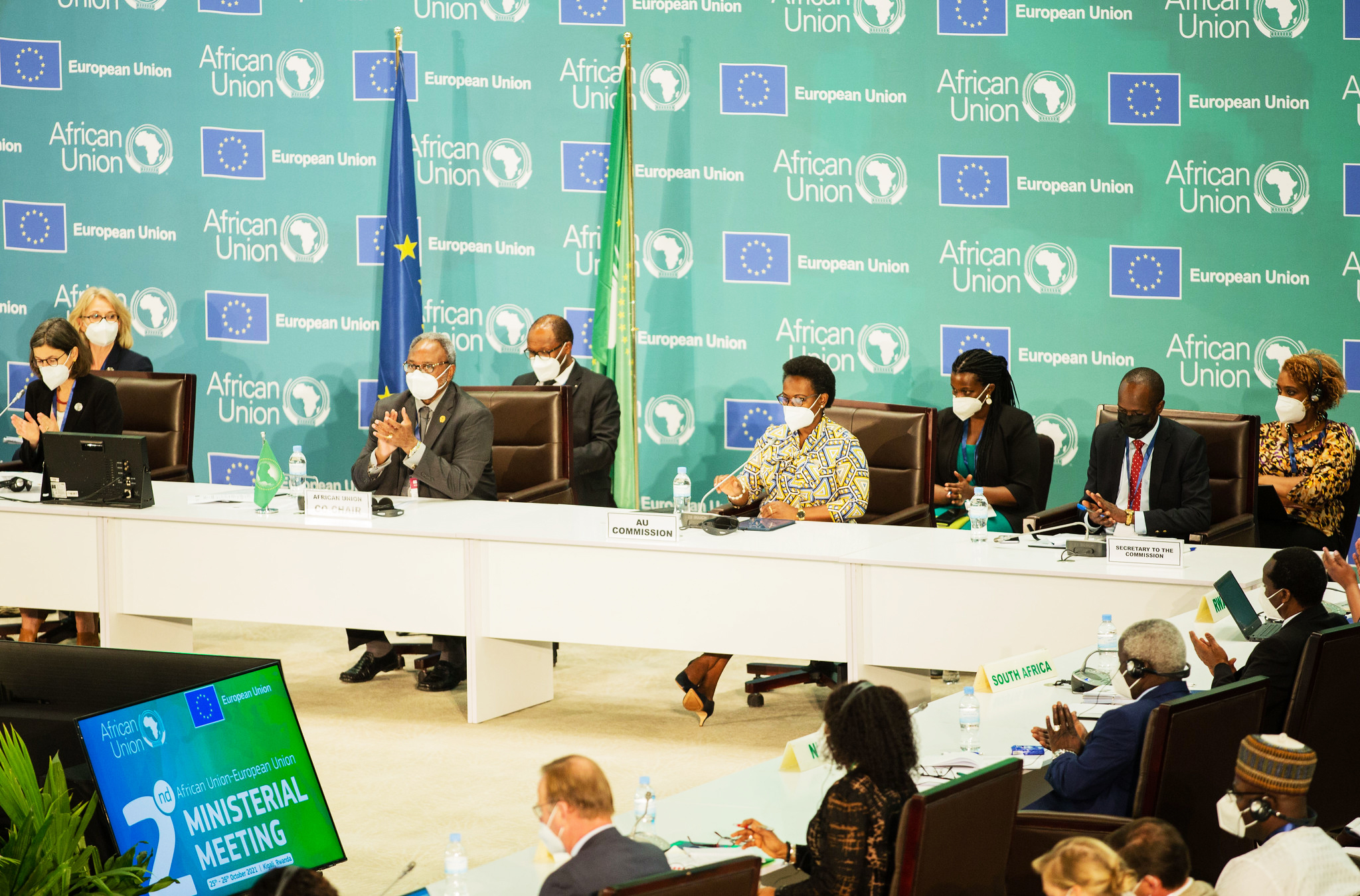 Delegates during the  African Union and European Union ministerial meeting in Kigali on October 25 . Dan Nsengiyumva