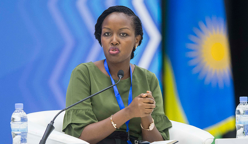 Minister for ICT & Innovation, Paula Ingabire speaks during a past meeting. / Photo: File.