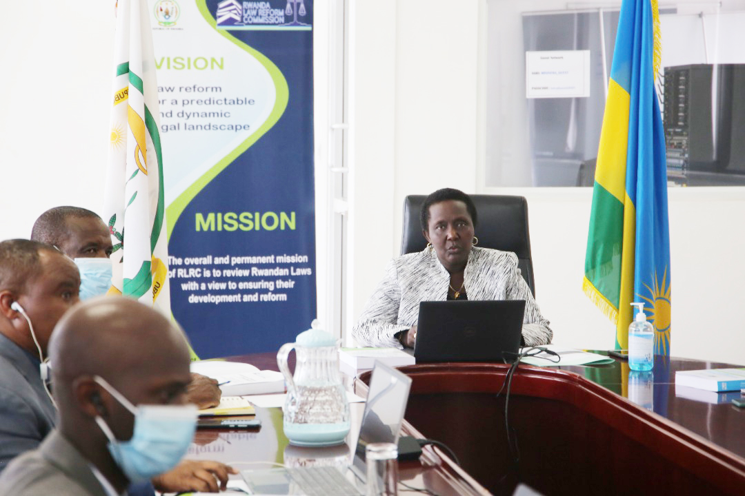 Domitille Mukantanganzwa, the chairperson of the commission addresses media during the launch in Kigali on November 5, 2021. 