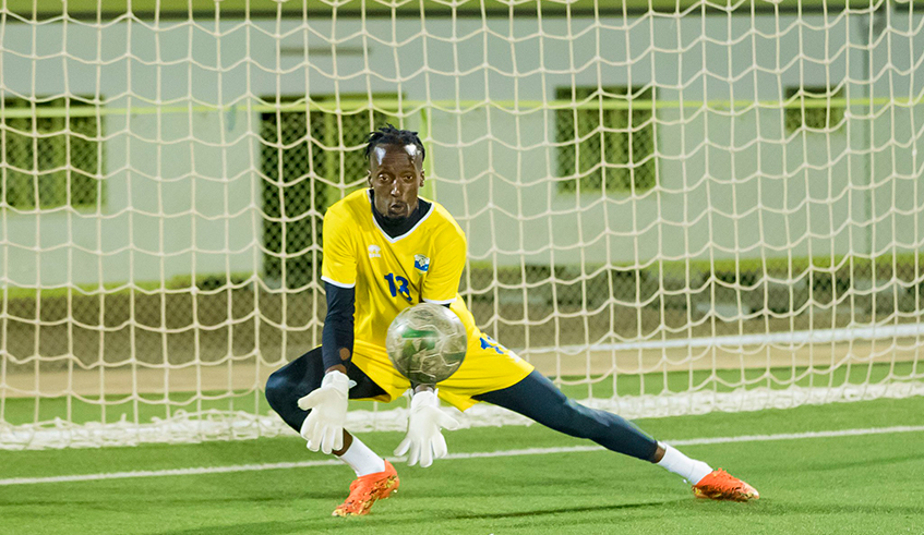 Amavubi goalkeeper Emmely Mvuyekure during a recent training session ahead of the game against Mali. / Photo: Courtesy.