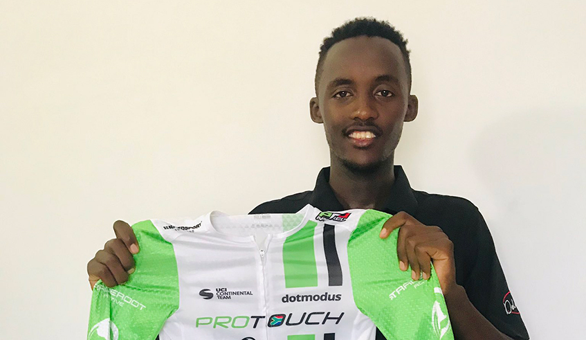 Rwandan cyclist Samuel Mugisha last week signed a one-year deal with South Africau2019s ProTouch cycling club. / Courtesy.