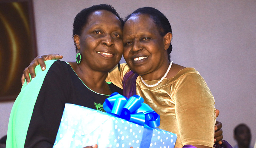 Uyizeye, right, has been recognised for her contribution to education. / Photos: Courtesy.